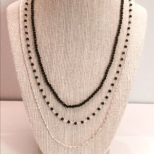 Thai Black Spinel 3-piece Necklace Set